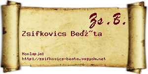 Zsifkovics Beáta névjegykártya