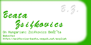 beata zsifkovics business card